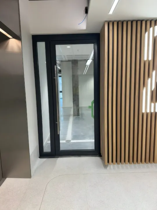 A completed glazed door set.